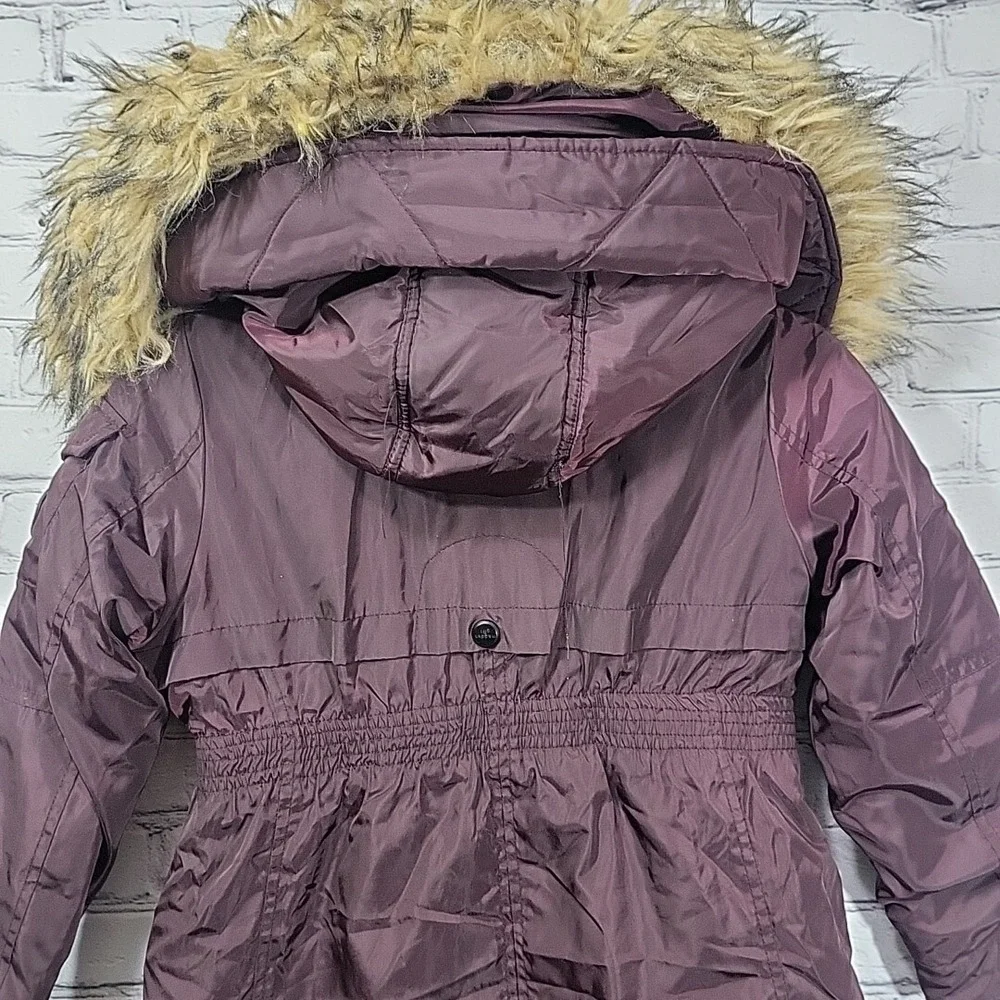 Madden Girl‎ Jacket Girls M Medium Puffer Burgundy Fur Trimmed Hood